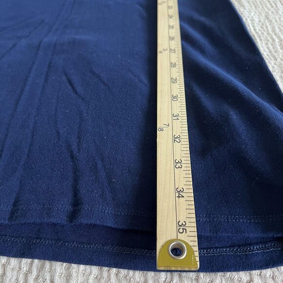 Lauren Ralph Lauren Dress Womens Medium Navy Stripe Button Shoulder Boatneck - Picture 10 of 14